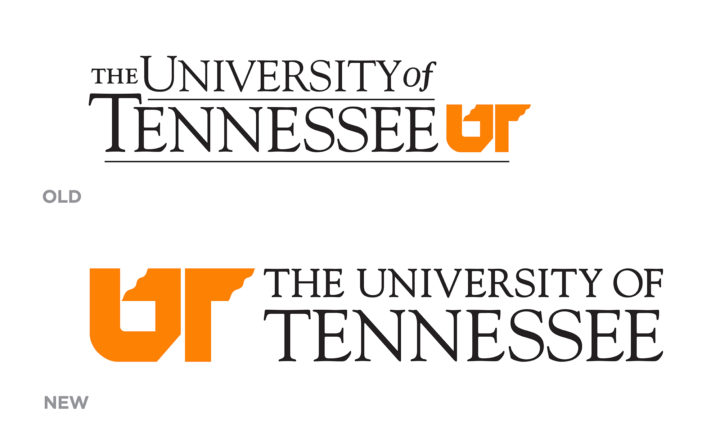 Previous and new UT system logos