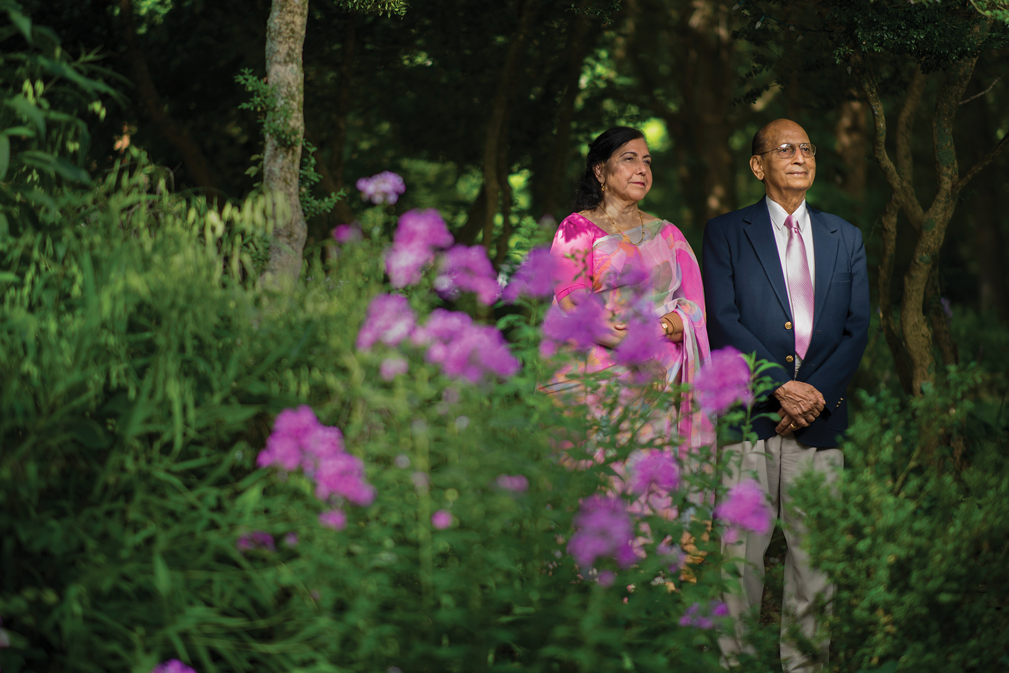 S.K. and Shashi Airee pictured in garden
