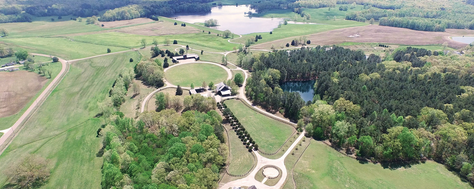 aerial view of Lone Oaks farm
