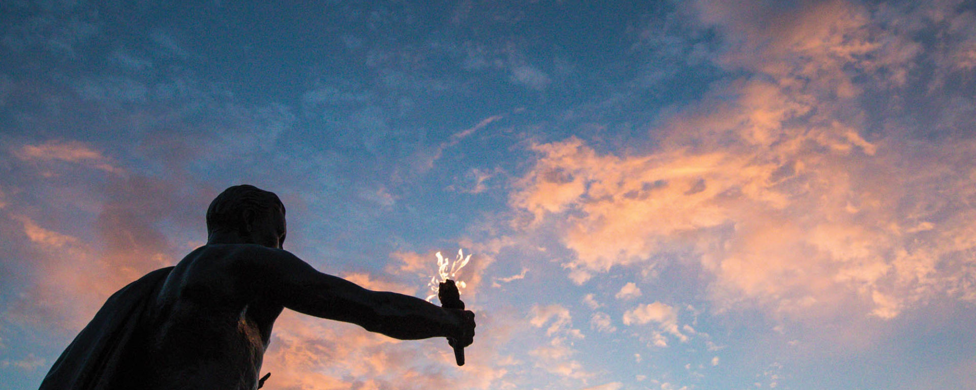 The Torchbearer shines bright during a recent sunset in Knoxville.