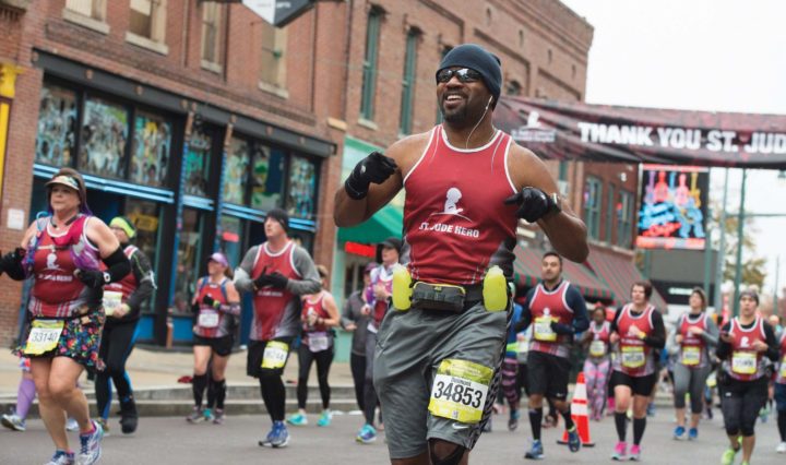Delmont Jones runs in the St. Jude Memphis Half Marathon
