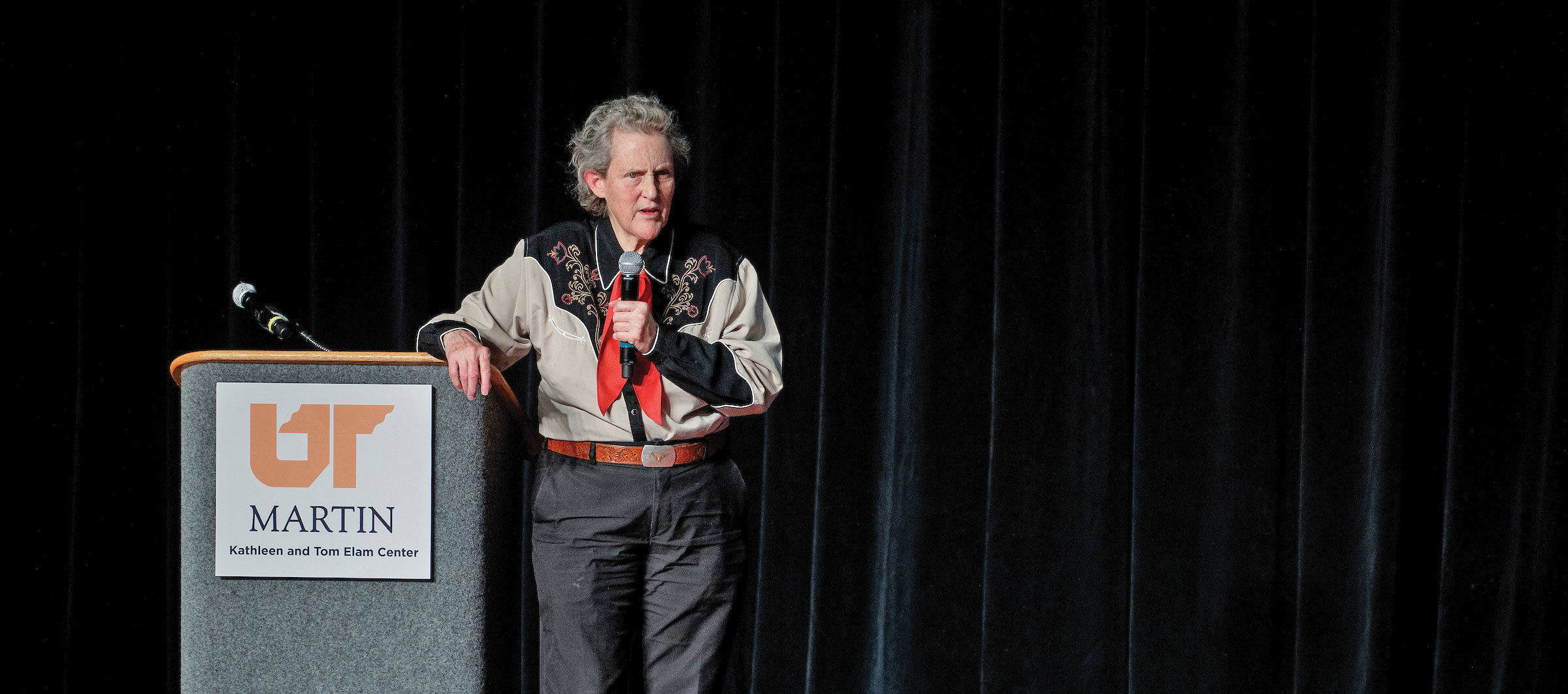 Temple Grandin onstage at UT Martin