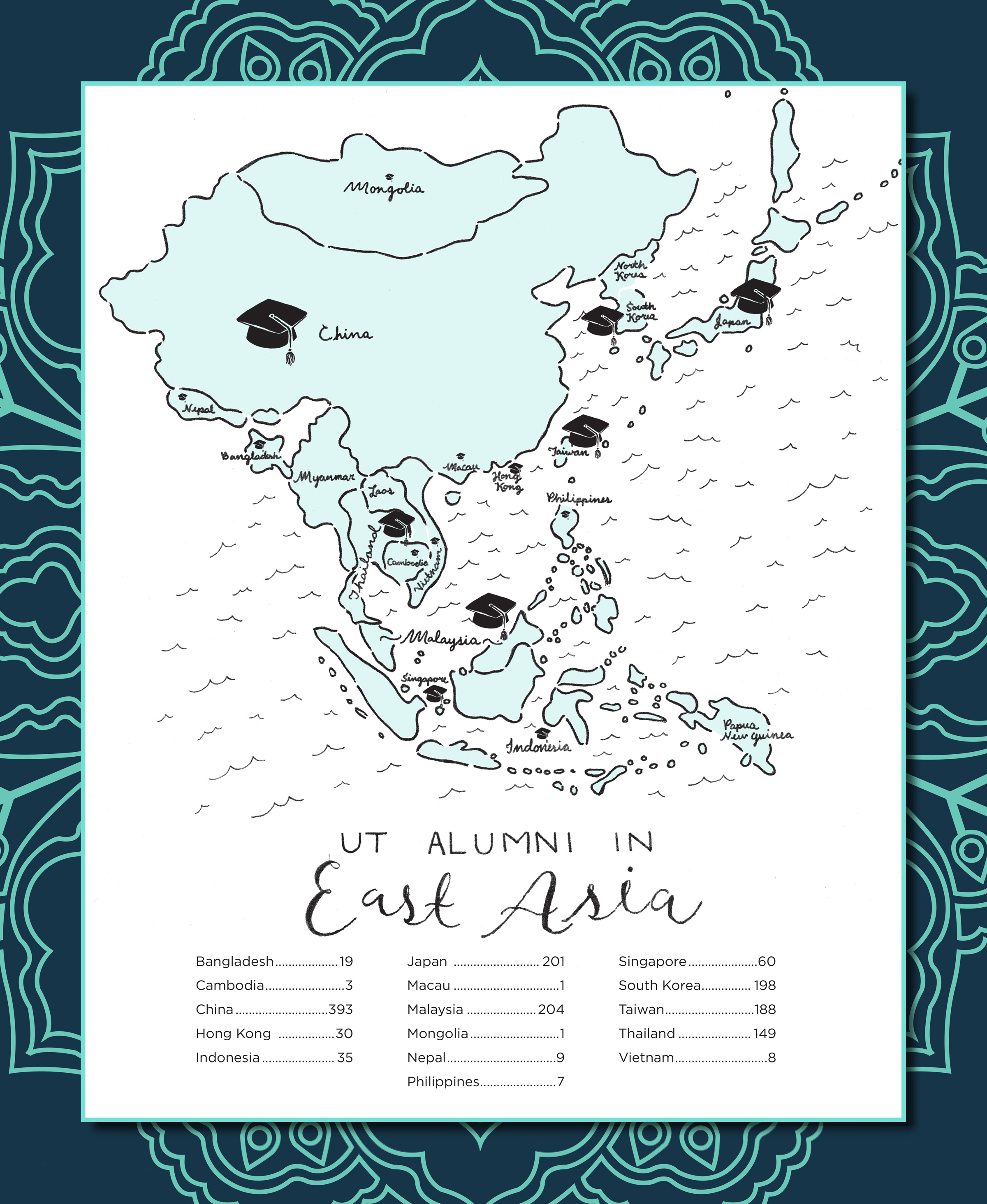 illustrated map of east Asia