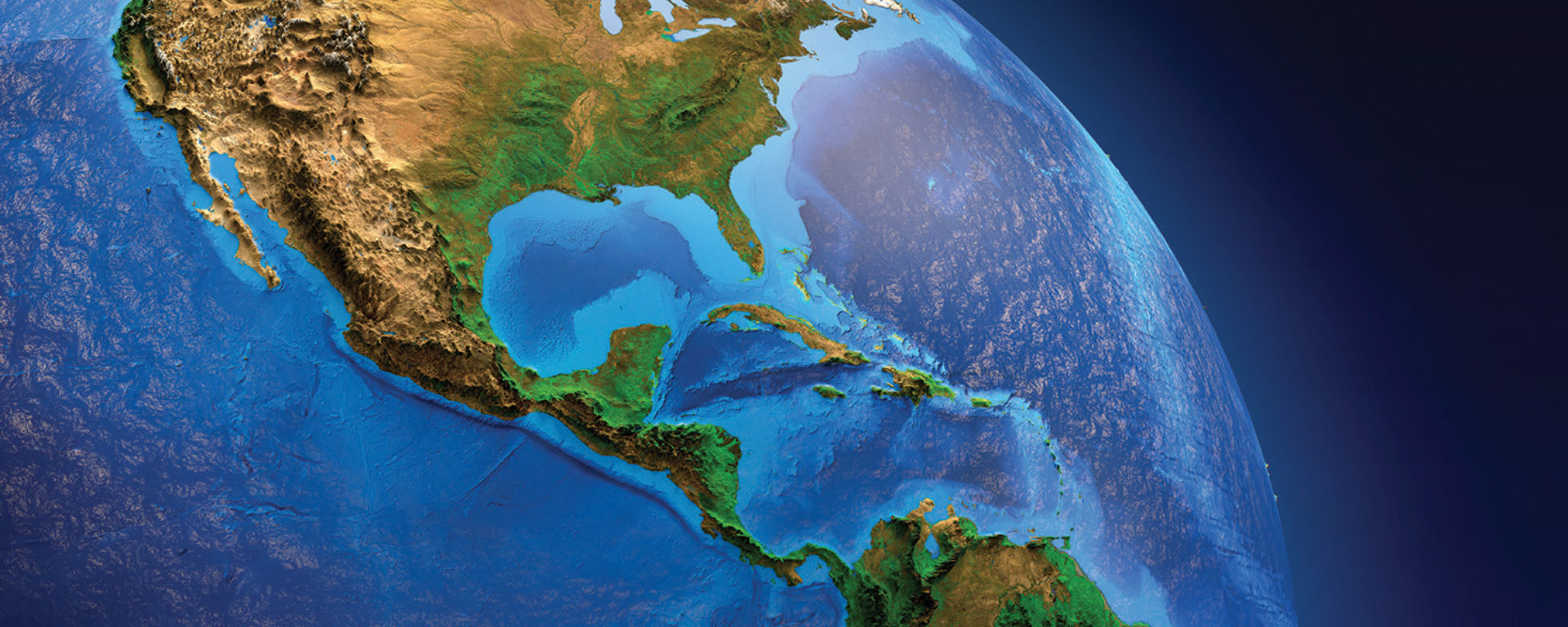 Illustration of North America from outer space