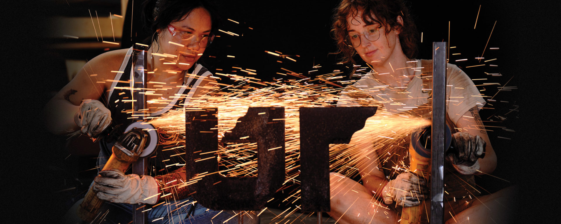 Erica Mendoza and Lauren Sanders send sparks flying in a metal studio