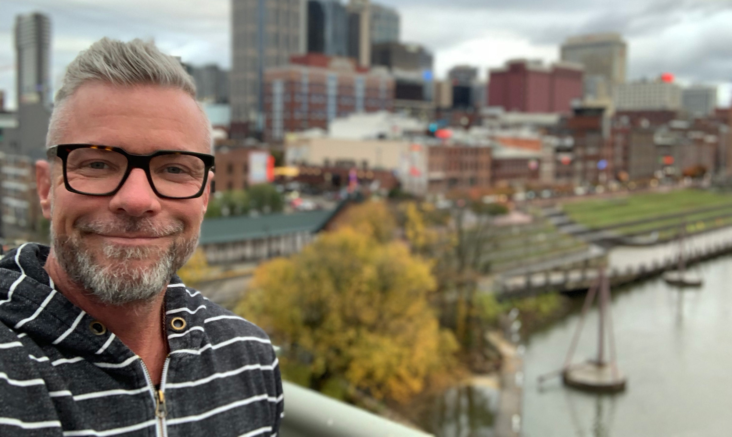 Chad Goldman pictured near the Cumberland river in Nashville
