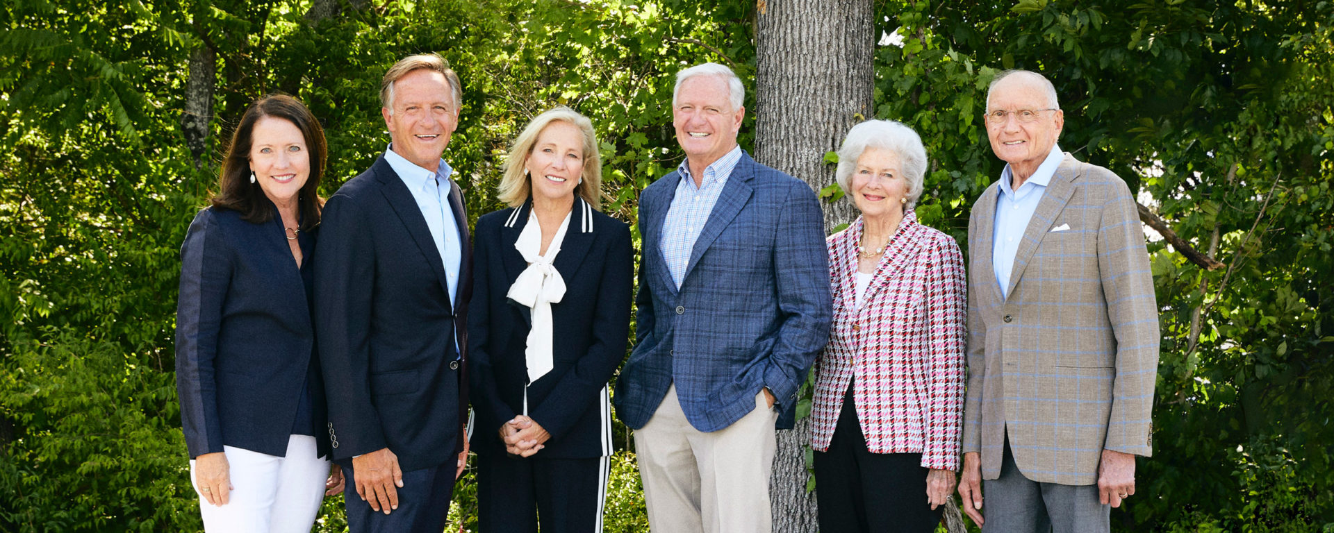 The Haslam family pictured outdoors