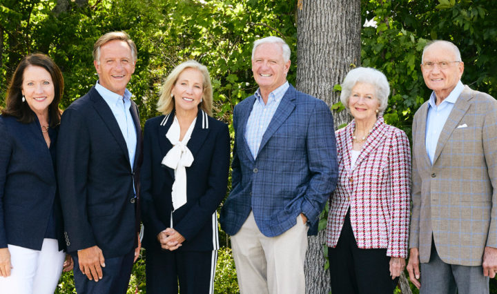 The Haslam family pictured outdoors