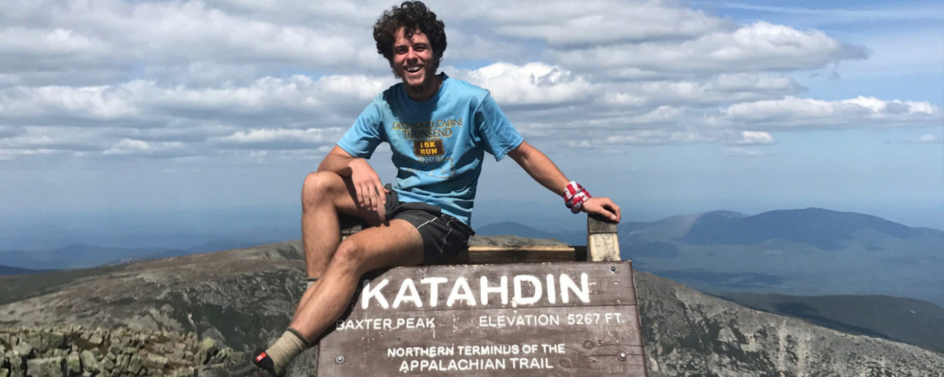 Troy Galyon on Mount Katahdidn, the terminl point of the Appalachian trail
