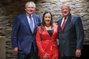 Cyntoia Long-Brown is joined by attorneys Charles Bone, left, and J. Houston Gordon. 