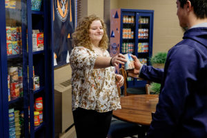 Sarah Douthat, a UT Martin student, helps at Captain's Pantry. 
