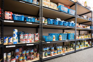 Canned food fills shelves in Scrappy's Cupboard at UT Chattanooga. 