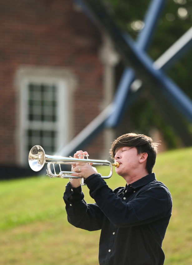 UTC student playing the trumpet