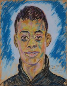 Beauford Delaney (Knoxville 1901-1979 Paris), Portrait of James Baldwin, 1944, Pastel on paper, 24 x 18 3/4 inches, Knoxville Museum of Art, 2017 purchase with funds provided by the Rachael Patterson Young Art Acquisition Reserve