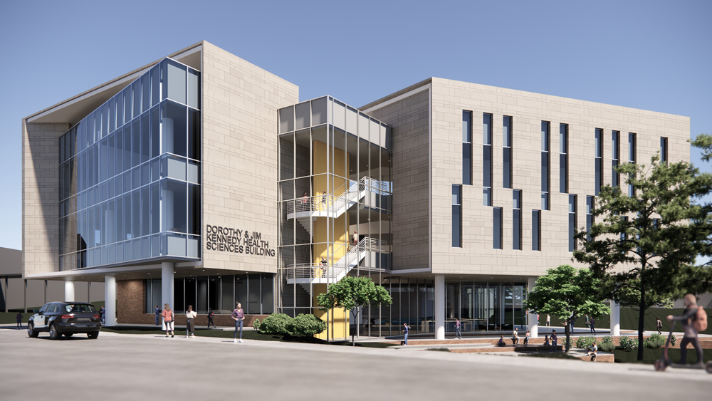 Conceptual rendering of the Dorothy and Jim Kennedy Health Sciences Building, the future home of the UTC School of Nursing.