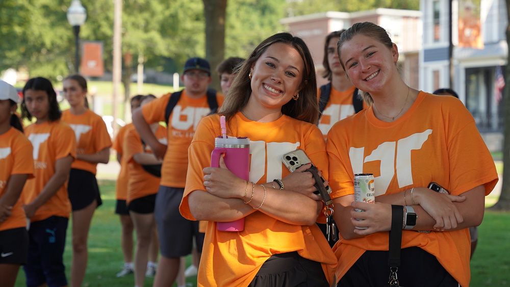 Brynna Stubblefield, left, and Macey Davis prepare to help organizations in Pulaski as part of 'Into the Streets'.