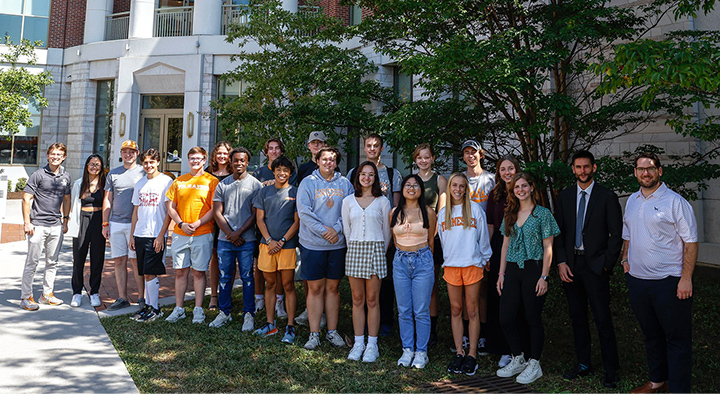 Students and faculty attend the opening ceremony for two new research centers at UT Knoxville.