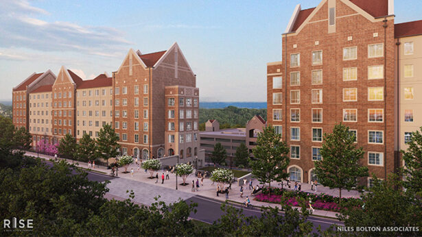 Caledonia and Terrace avenues residence hall rendering.