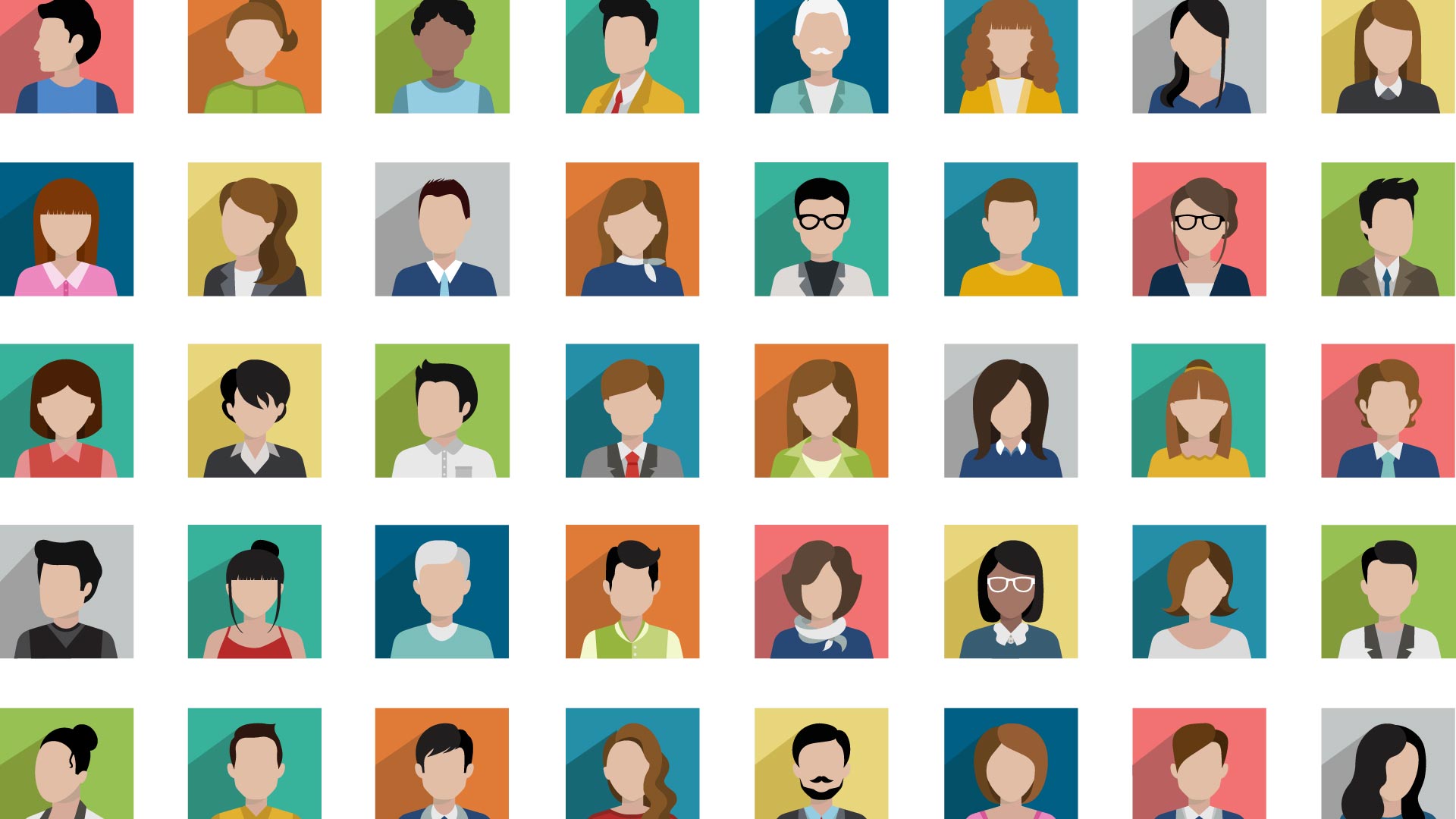 Illustrations of a diverse group of people.