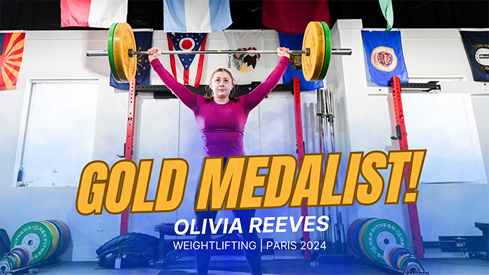 Social media campaign artwork showing UTC student Olympic gold medalist Olivia Reeves.