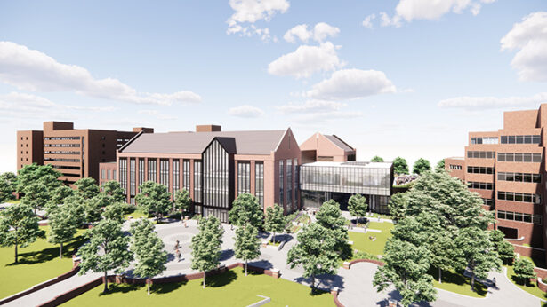 3D rendering of a new building.