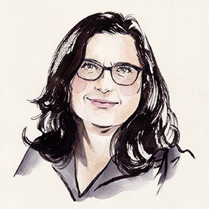 Illustration of Pam Linden.